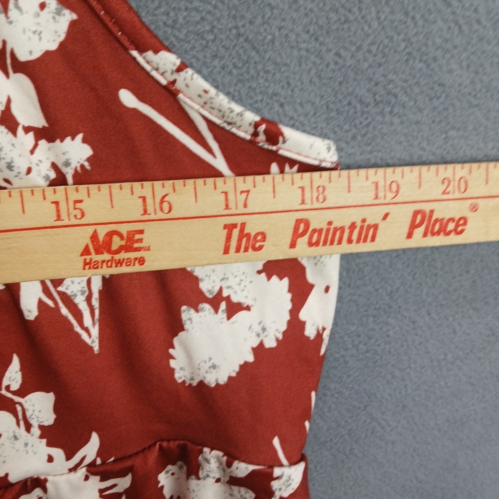 Shein Curve Halter Top Womens 3XL Dark Orange Botanical Plunge V Neck Backless - Picture 7 of 8